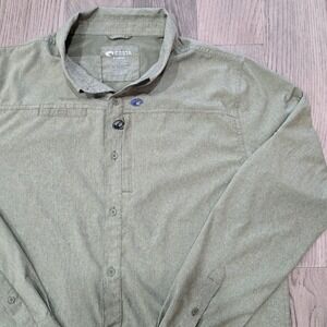 Costa Long Sleeve Vented Roll Up Sleeve Button Up Shirt Mens XL Green Fishing